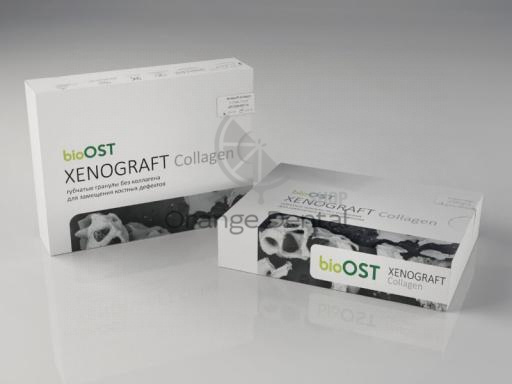 Ксенографт/bioOST XENOGRAFT Collagen кортикально-губчатые гранулы  р. L /1.0 - 2.0 mm/ 3.0 гр (говядина)