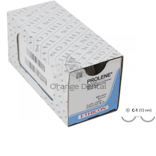 W8706 Prolene/ Пролен 6/0 75см синий кол 13мм х2 3/8 х12шт