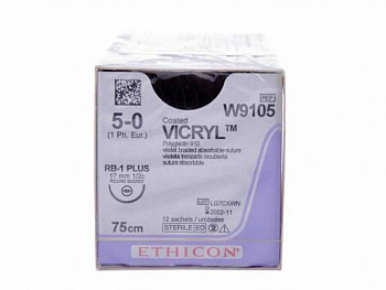 Викрил W9105 5/0 колющая 17 мм фиолетовый 75x12/нить хирургическая VICRYL