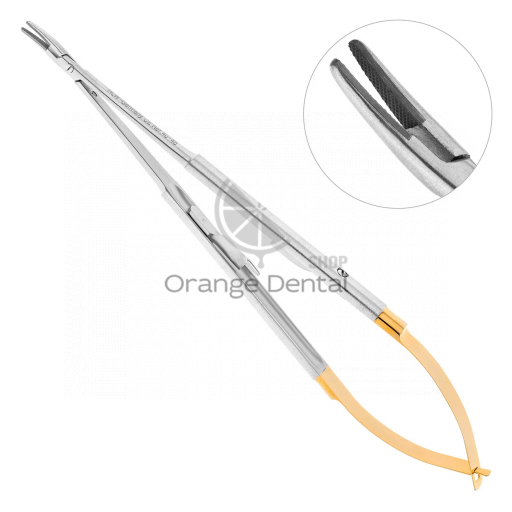 Иглодержатель Micro-Nadelhalter TC, изогнутый, 18 см 40-46